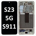 Samsung Galaxy SM-S911 S23 5G OLED and Touch screen with frame (Original Service Pack) [CREAM / BEIGE] GH82-30480B/30481B